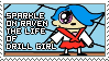 Stamp blue short haired mspaint chibi anime girl wide eyed - text Sparkle On Raven the Life of Drill Girl